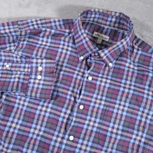 Peter Millar Shirt Mens XL Plaid Carlow Crown Lite Button Down L/S Stretch